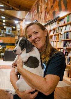 Cara Sue Achterberg with pup